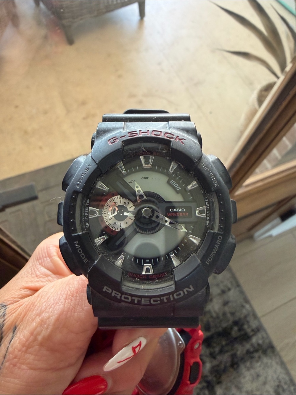 G-Shock Black Watch with Red Accents
